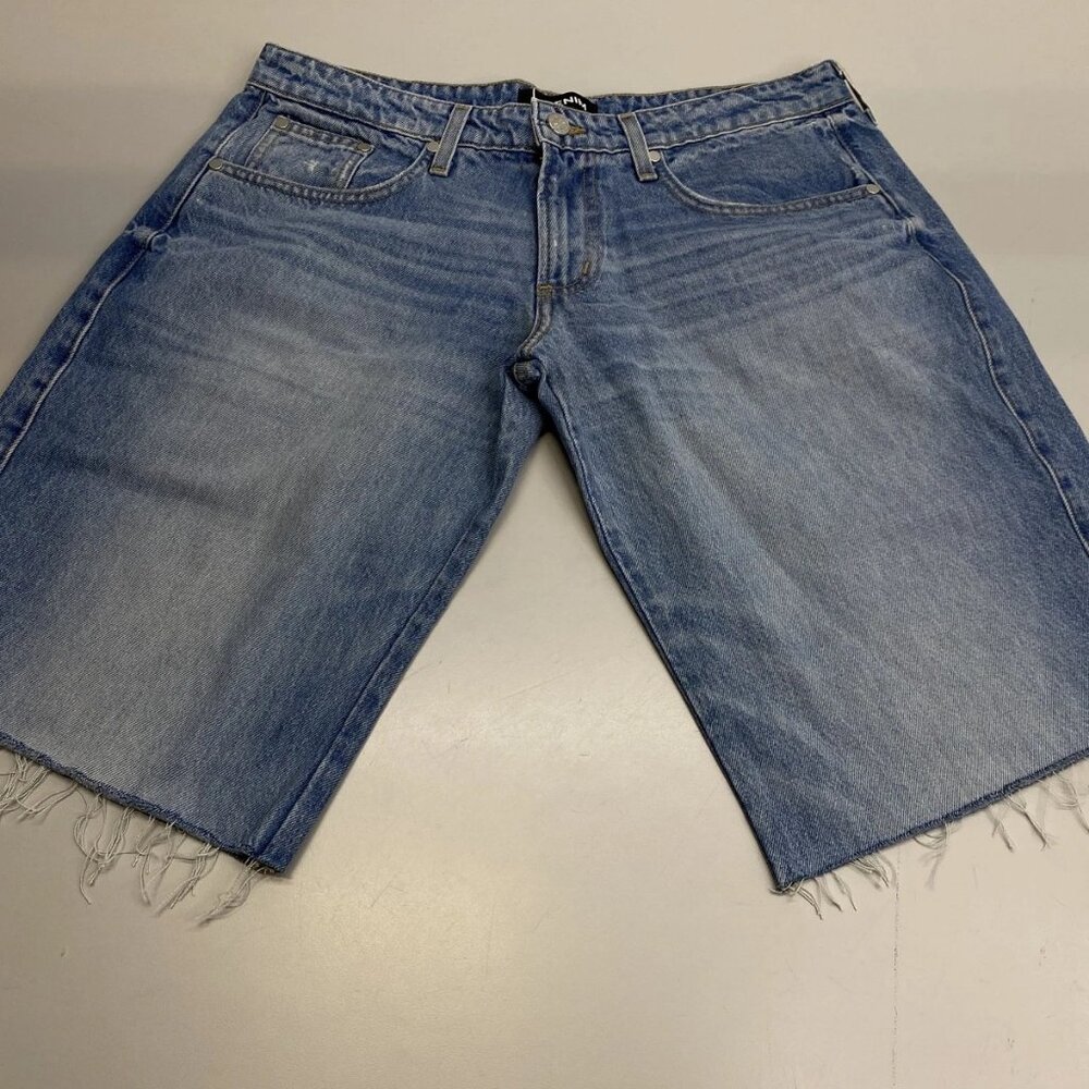 NEW EB DENIM Women's Shorts Luca Blue Size 27 Loon Raw Cut-Off Straight Cotton